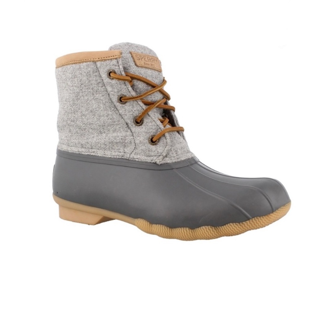 Sperry Top-Sider Saltwater Duck Boots Wool Grey